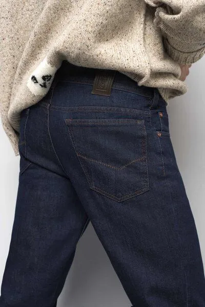 M 5 BY MEYER M 5 BY MEYER STRETCH FIVE POCKET DENIM, Blau (dark blue stone), – Produktbild 5 von 5