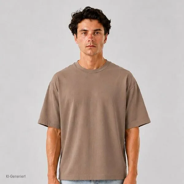 Ethnotek Ethnotek Heavyweight Organic Cotton Oversized T-Shirt, Hellbraun - affogato, – Produktbild 4 von 4