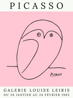 Photocircle Photocircle Poster / Leinwandbild - Picasso Eule – rosa – Produktbild 1 von 1