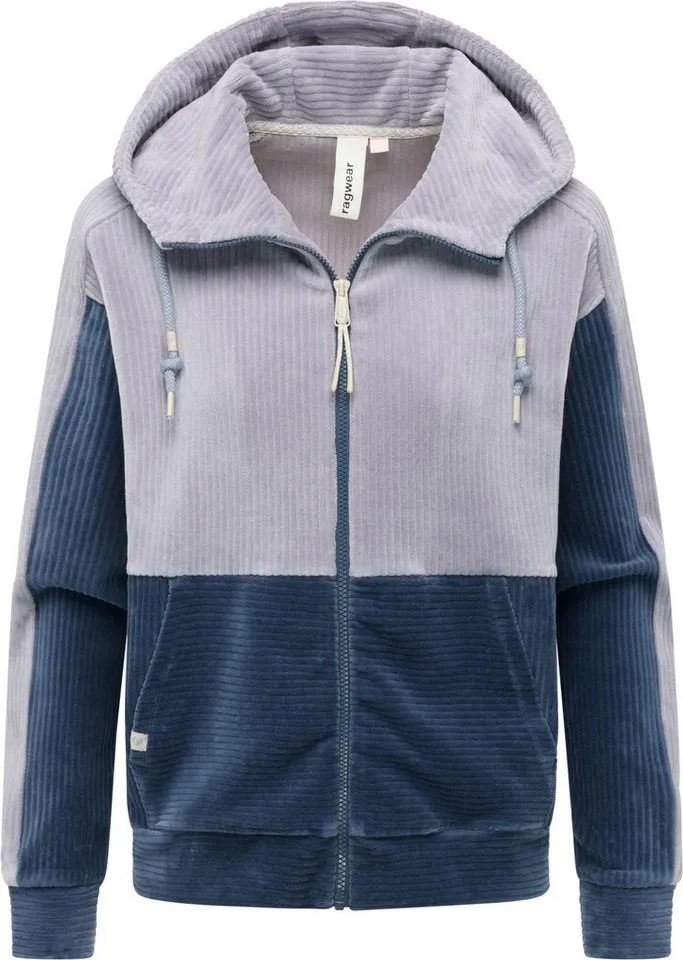 ragwear ragwear Sweatjacke Colbien Cordy Gemütliche Damen Cordjacke aus kuschelig angerautem Kord, Blau, – Produktbild 2 von 3