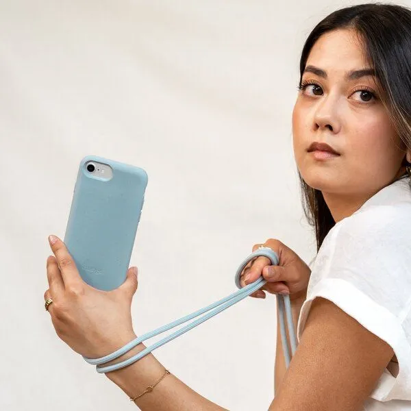 change the label change the label Change Case - 2in1 Nachhaltige iPhone Hülle mit abnehmbarer Kette, Pastell blau, – Produktbild 4 von 4