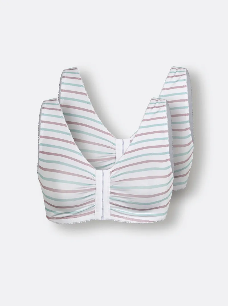 wäschepur Bustier, Weiß-mauve-mint-gestreift, – Produktbild 2 von 2