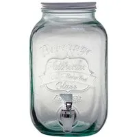 Getränkespender mit Zapfhahn aus Recyclingglas, 4 l – Produktbild 1 von 1