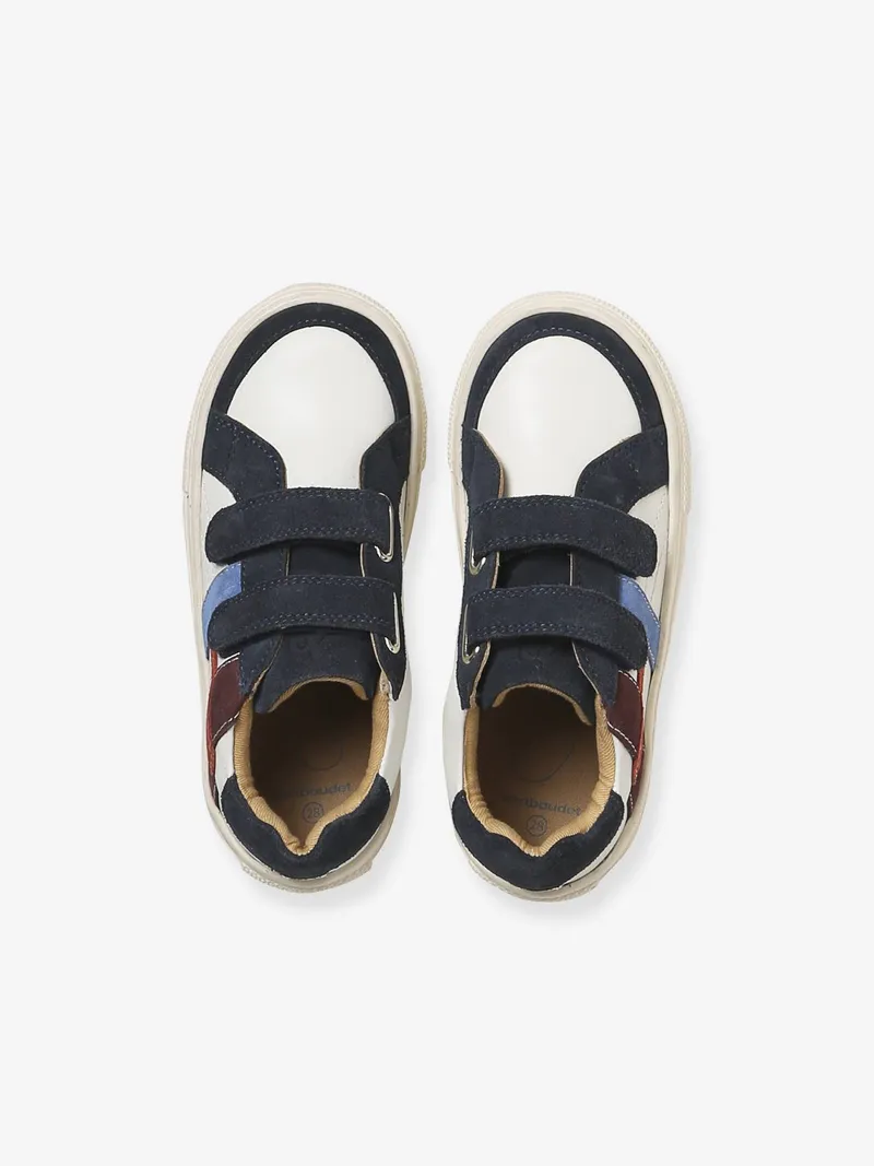 Vertbaudet Vertbaudet Kinder Leder-Sneakers mit Klettverschluss set, Set blau, – Produktbild 4 von 4