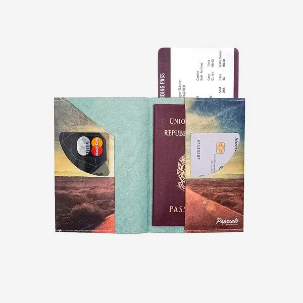 paprcuts paprcuts RFID Reisepasscover, Wanderlust (braun gelb), – Produktbild 2 von 3