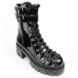Altercore Altercore Damen vegan Stiefeletten Chloe Ii Schwarz Lack – Produktbild 1 von 1