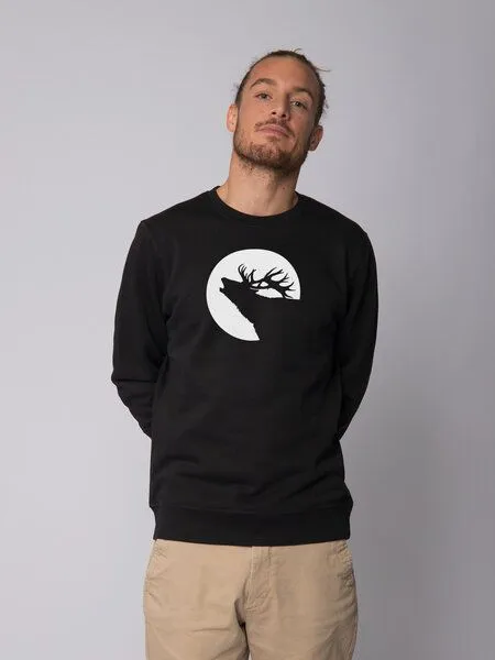 watapparel watapparel Sweatshirt Unisex Röhrender Hirsch, Black, – Produktbild 2 von 3