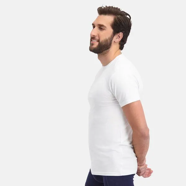 Bamboo Basics Bamboo Basics Rundhals T-Shirt RUBEN aus Bambusviskose / Biobaumwolle (2er Pack), Weiß, – Produktbild 4 von 4