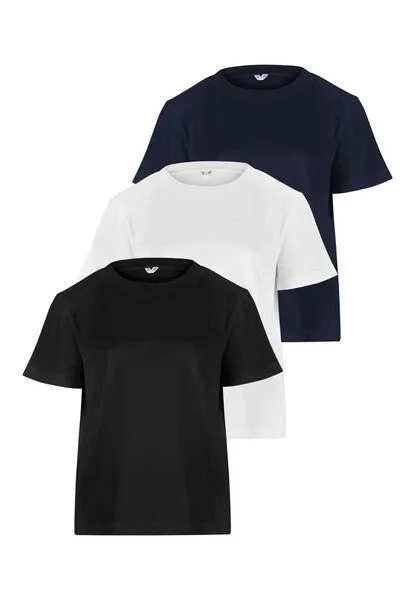 MELA KHIRA Damen T-Shirt Bundle | von MELA | Fairtrade & GOTS zertifiziert, Schwarz / weiss / navy, – Produktbild 1 von 4