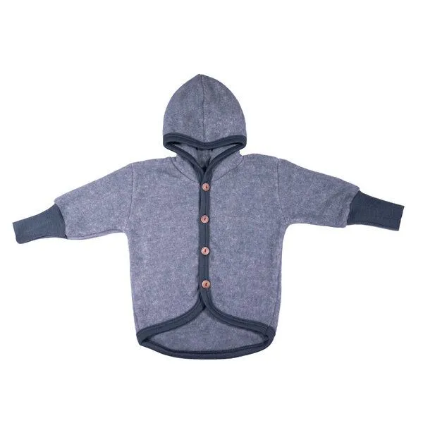 Cosilana Cosilana Baby Fleece-Jacke mit Kapuze kbT Wolle Bio Baumwolle, Marine-melange, – Produktbild 1 von 1