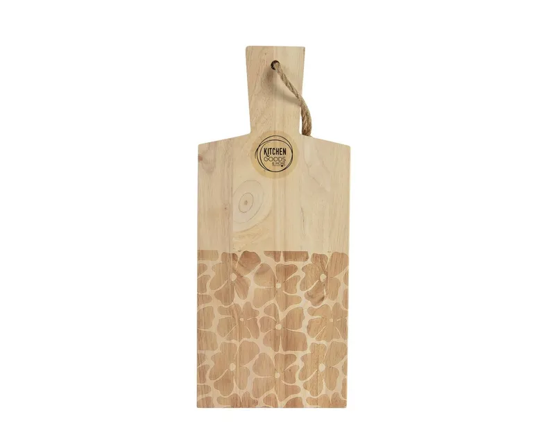 Decoris season decorations Schneidebrett, Holz, Schneidebrett 38x16cm Holz Mangoholz rechteckig mit Griff Natur Braun, Beige, – Produktbild 1 von 2