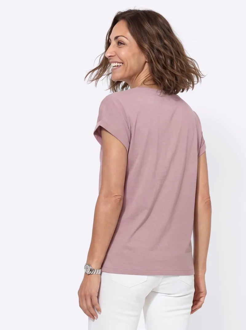 Witt Print-Shirt mauve-marine-bedruckt, Mauve-marine-bedruckt, – Produktbild 2 von 2