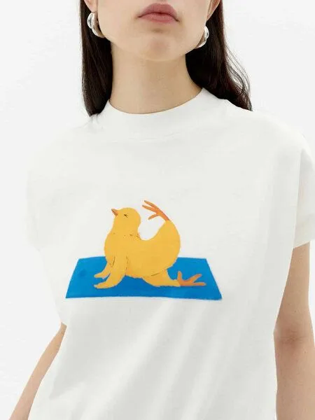 thinking mu thinking mu Yogui Animal Volta - Damen T-Shirt aus Bio-Baumwolle, White (weiß), – Produktbild 4 von 4