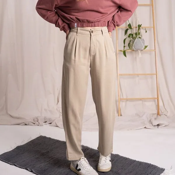 Vresh Clothing Vresh Clothing Vabia - Slacks aus TENCEL (TM) Lyocell, Beige, – Produktbild 1 von 4