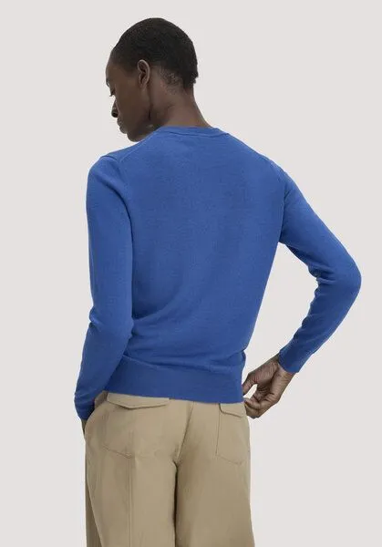 hessnatur hessnatur Pullover Regular aus reiner Bio-Merinowolle, Kobalt, – Produktbild 2 von 4