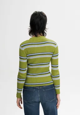 MELA MELA Damen vegan Strickpullover Namari Mixed Nature Gestreift – Produktbild 1 von 1
