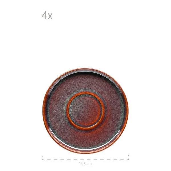 Mäser Mäser Kaffeeservice 12-tlg. "Elina Uno" Steinzeug, Rot-braun, – Produktbild 3 von 4