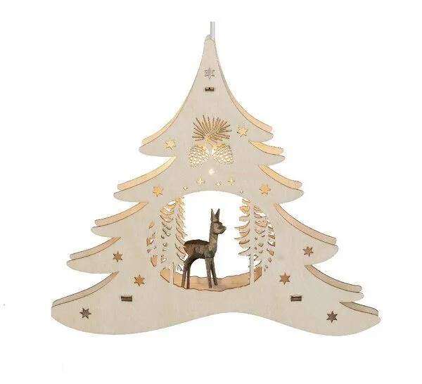 Weigla® Holzkunst Weigla® Holzkunst Weigla Fensterbilder Tannenbaum mit verschiedenen Motiven – Produktbild 3 von 3