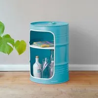Lockengelöt Lockengelöt Minibar aus einem kleinen Ölfass, Türkis, – Produktbild 2 von 3
