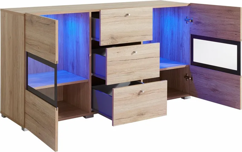 OTTO home Sideboard Baros, Breite 132 cm, Beige, – Produktbild 5 von 5