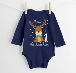 MoonWorks Body Baby Body langarm Mein erstes Weihnachten Rentier Aufdruck XMAS – Produktbild 1 von 1