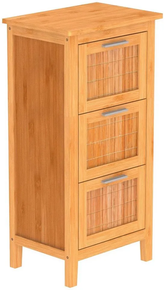 Eisl Eisl Unterschrank Bambus Badschrank schmal mit 3 Schubladen, Braun, – Produktbild 3 von 5