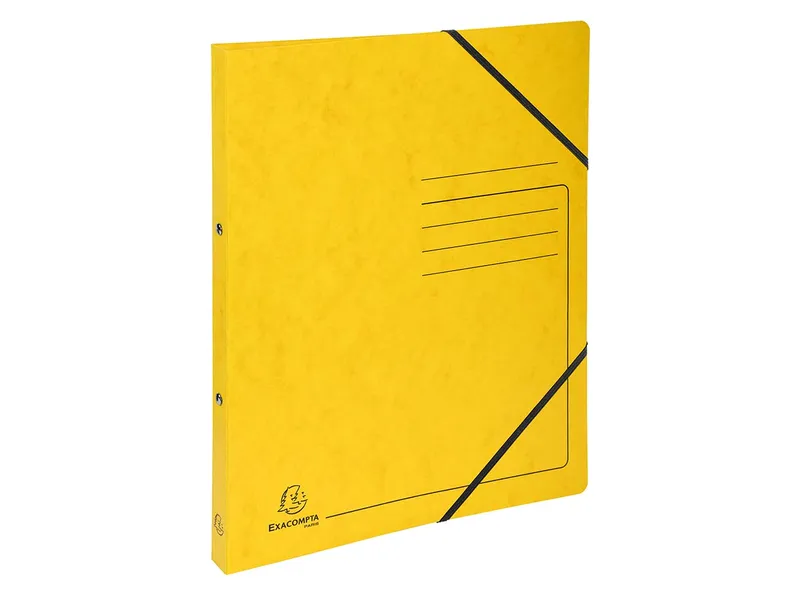 Exacompta 10 Exacompta Ringbücher, Colorspan-Karton, 355 g/m², DIN A4, Gummizug, 2 Ringe, gelb – Produktbild 1 von 1