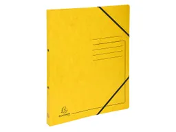 Exacompta 10 Exacompta Ringbücher, Colorspan-Karton, 355 g/m², DIN A4, Gummizug, 2 Ringe, gelb – Produktbild 1 von 1