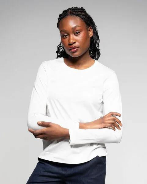 Alma & Lovis Alma & Lovis Royal Jersey Langarmshirt aus Organic Cotton | Royal Longsleeve, White (weiss), – Produktbild 1 von 4