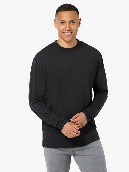 Super.Natural Super.Natural M Casual Rib Bio J LS für Herren, Jet black, – Produktbild 1 von 4
