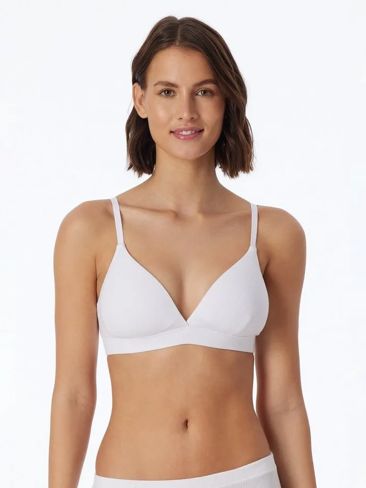 Schiesser Schiesser Bügelloser BH Pure Rib Bügelloser-BH frauen damen, Weiß, – Produktbild 4 von 5