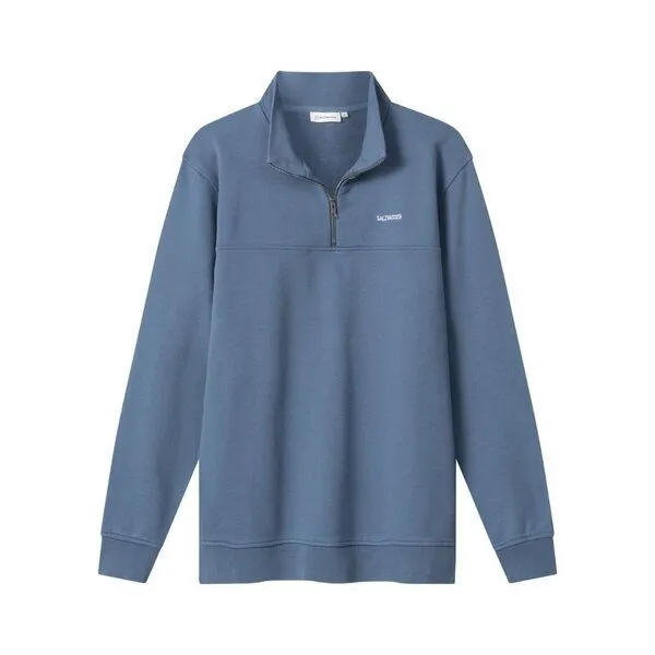 SALZWASSER Knut – Half-Zip Sweater (Unisex) aus 100% Bio-Baumwolle (GOTS) von SALZWASSER, Indigo (blau), – Produktbild 1 von 4