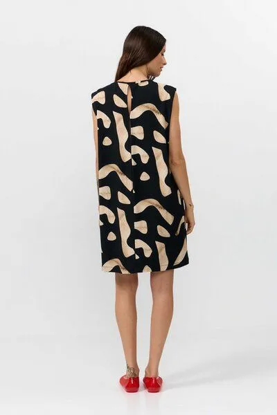 SUITE13LAB Suite13lab Damen-Kurzkleid SHIRE im Stones-Print, Schwarz, – Produktbild 2 von 3