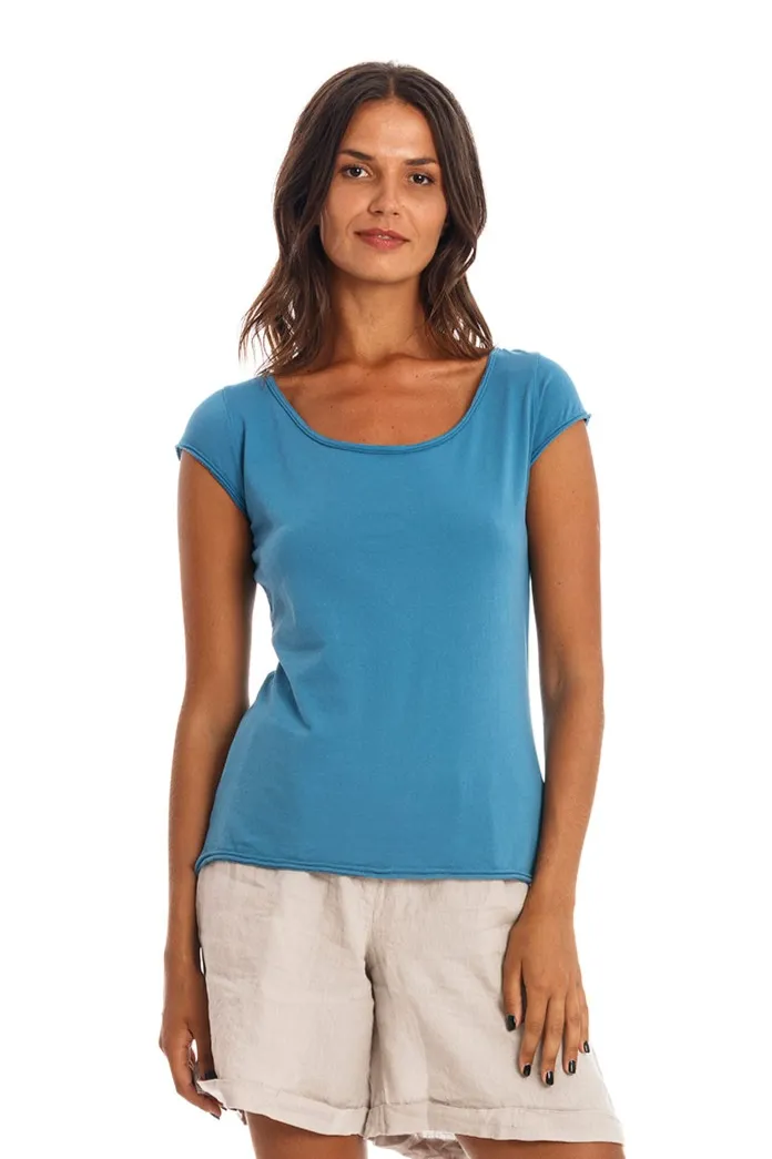 RAVENS VIEW IBIZA RAVENS VIEW IBIZA Damen vegan T-Shirt Boyfriend Maui Blue, Blau, – Produktbild 2 von 2