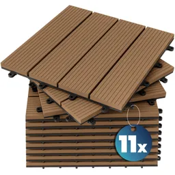 Casaria® WPC Fliesen 11er-Set Klassik Terrakotta - 30x30cm – Produktbild 1 von 1