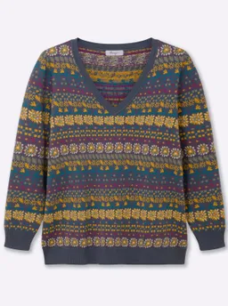 sheego Pullover rauchblau-gemustert – Produktbild 1 von 1