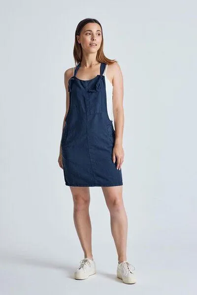 Flax and Loom Flax and Loom Leinen Latzkleid Peggy, Navy (blau), – Produktbild 5 von 8