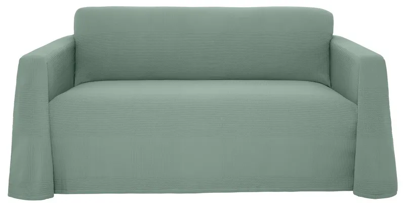 OTTO home Tagesdecke Mira, leichte Tagesdecke aus 100% Baumwolle, uni Überwurf, ohne Füllung, Grün, – Produktbild 3 von 4