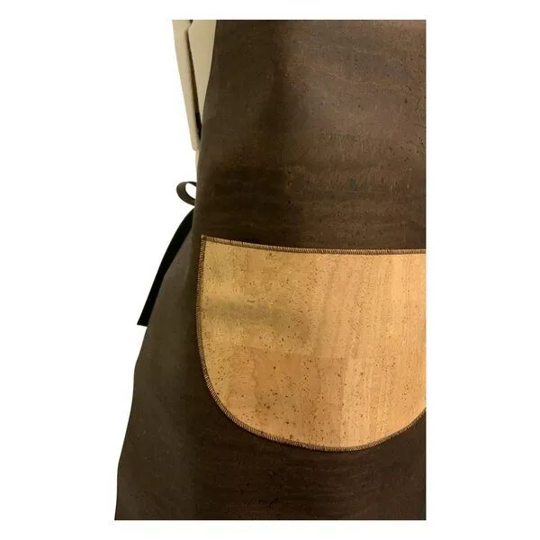 Kork-Deko Kork-Deko Schürze aus Korkstoff – dunkelbraun mit Tasche, wasserabweisend, verstellbar – Produktbild 6 von 7