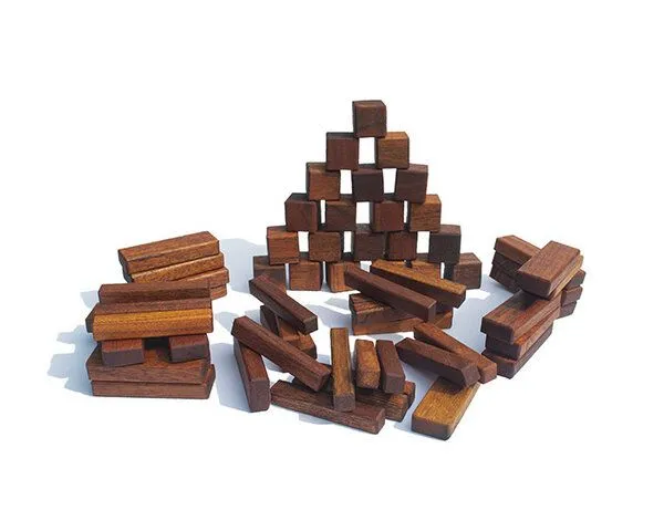 BAGHI BAGHI Holz-Bauklötzchen aus upcycling Akazienholz – Produktbild 3 von 6