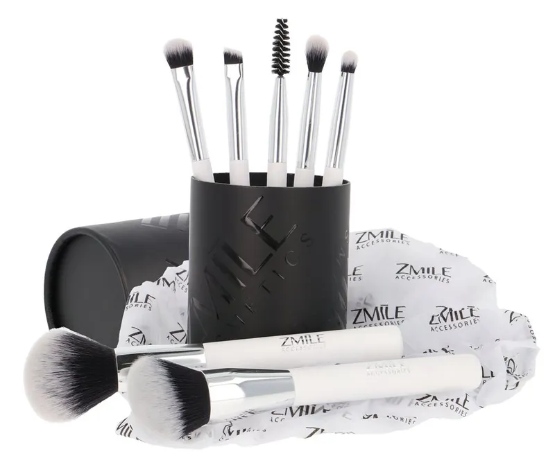 ZMILE COSMETICS Kosmetikpinsel-Set Your Utensilo 'Brushes' Pinsel-Set - Kosmetikpinsel Make-Up Pinsel, 7 tlg., zum Auftragen von Mascara, Eyeliner, Lidschatten, Weiß, – Produktbild 4 von 5