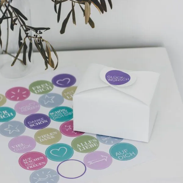 Fines Papeterie Fines Papeterie 24 Geschenk Aufkleber mit verschiedenen Motiven, Pastell bunt, – Produktbild 3 von 3
