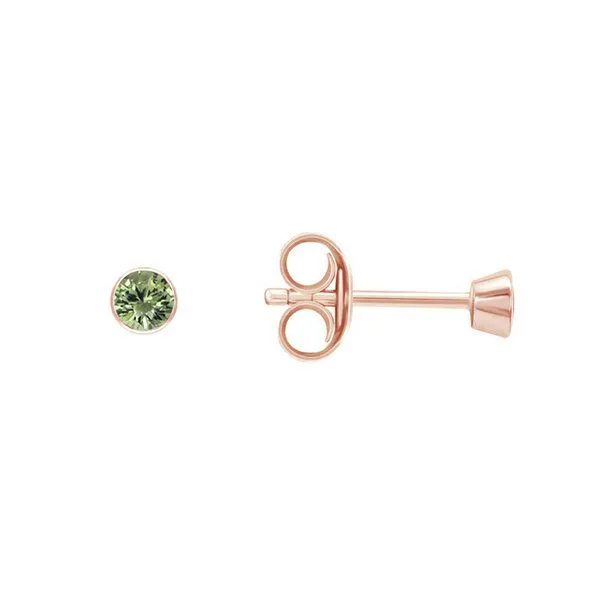 Eppi Eppi Silberne Ohrstecker mit grünen Saphiren in Bezelfassung Tofine, Rosa, – Produktbild 3 von 4