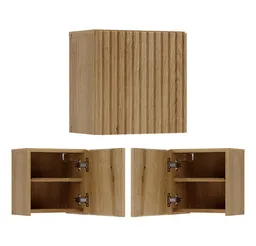 Lomadox Hängeschrank NEWPORT-56-EVOKE 30x30 cm mit 1 Tür, Eiche mit gerillter Front – Produktbild 1 von 1