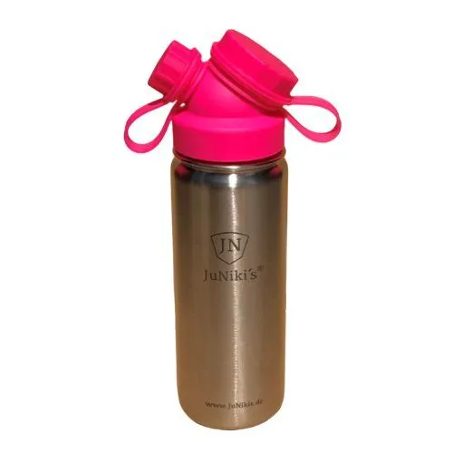 JN JuNiki's JN JuNiki's JuNiki´s® eco line isolierte Edelstahl Trinkflasche 550ml - Blau oder Pink (Teesieb ergänzbar), Pink, – Produktbild 2 von 3