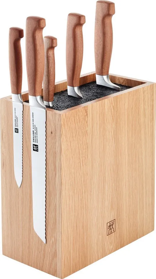 Zwilling Zwilling Messerblock **** VIER STERNE Wood (6tlg), Messer mit Kotibé-Holzgriffe, Messerblock aus Eiche, Braun, – Produktbild 5 von 5