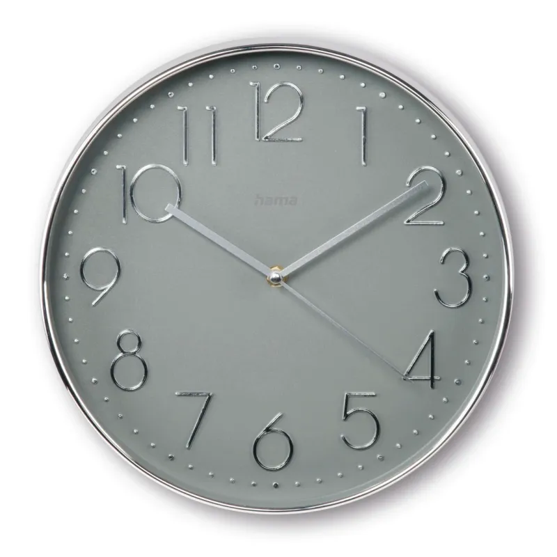 Hama Hama Wanduhr "Korsika", Ø 30 cm, ohne Ticken, Silber/Grau – Produktbild 1 von 2