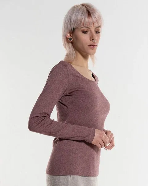 Alma & Lovis Alma & Lovis Ringel-Jerseyshirt aus Bio-Baumwolle | Melange Shirt, Woodrose, – Produktbild 3 von 4