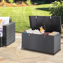 Casaria® Casaria Auflagenbox XXL Polyrattan 150,4x76,8x73cm schwarz – Produktbild 1 von 1