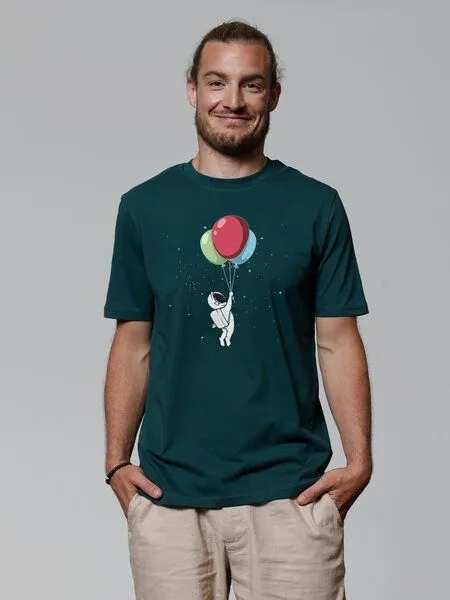 watapparel watapparel T-Shirt Unisex Little Balloon Astronaut, Glazed green, – Produktbild 2 von 3